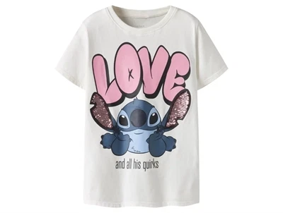 Name It t-shirt cloud dancer med Stitch print