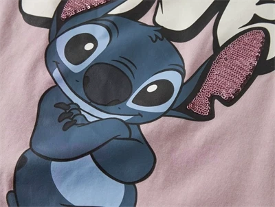 Name It t-shirt keepsake lilac med Stitch print