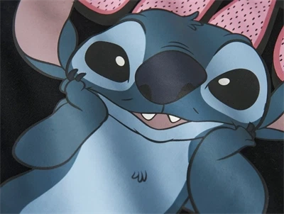 detalje af stitch print på sort sweatshirt fra Name It