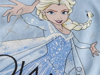 Name It MINI langærmet t-shirt i lyseblå nuance med Elsa print og glimmerdetaljer