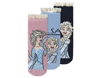 Name It MINI sokker i lyseblå og navy med Elsa motiv 3-pak