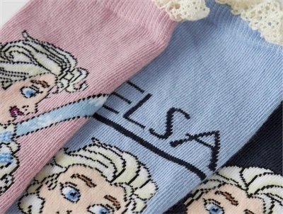 Name It MINI sokker i lyseblå og navy med Elsa motiv 3-pak