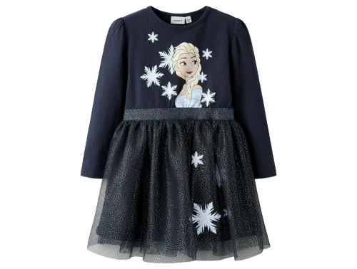 Name It Frozen kjole navy med tyl og snefnug