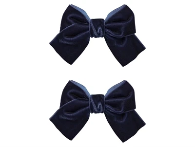 Name It hårspænder i beacon blue velour 2-pak