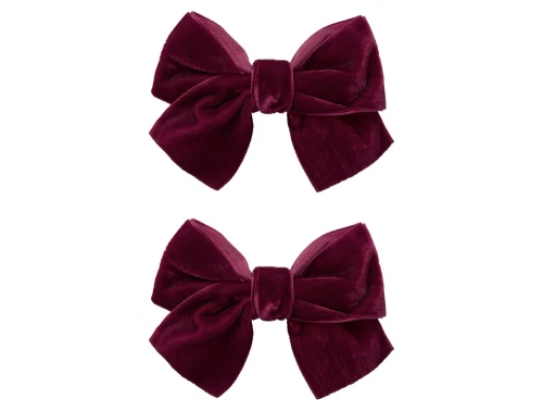 Name It hårspænder burgundy i velour (2-pak)