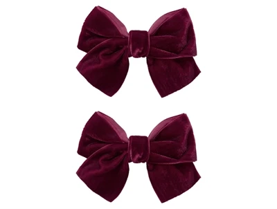Name It hårspænder burgundy i velour (2-pak)