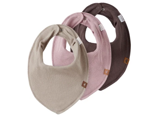 Name It Baby savlesmæk i burnished lilac, peppercorn og island fossil med ribstruktur 3-pak