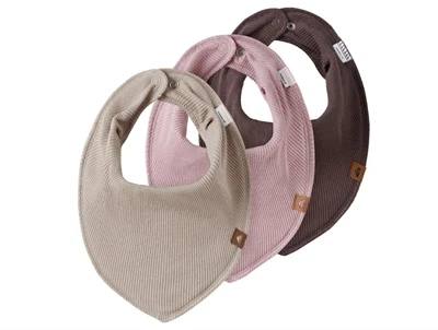 Name It Baby savlesmæk i burnished lilac, peppercorn og island fossil med ribstruktur 3-pak