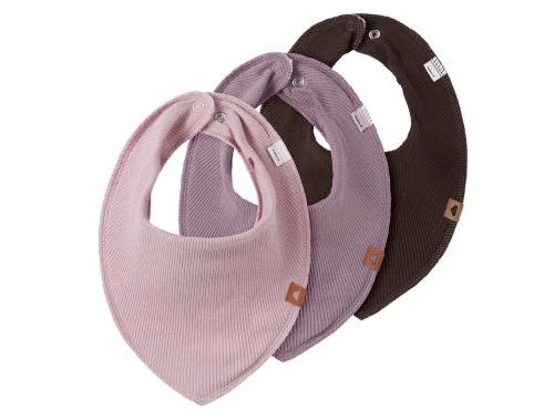 Name It Baby savlesmæk i burnished lilac, seal brown og toadstool med ribstruktur 3-pak