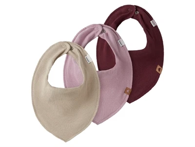 Name It savlesmække i cement, lilac og burgundy rib 3-pak