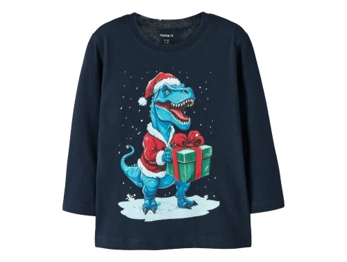 Name It bluse navy blazer med jule dino print