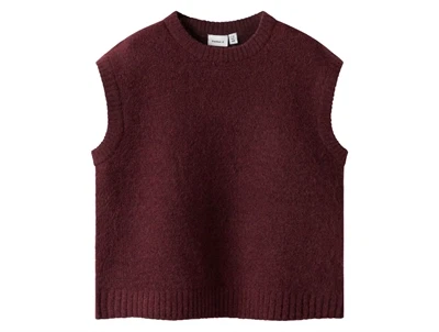 Name It strikvest burgundy set forfra