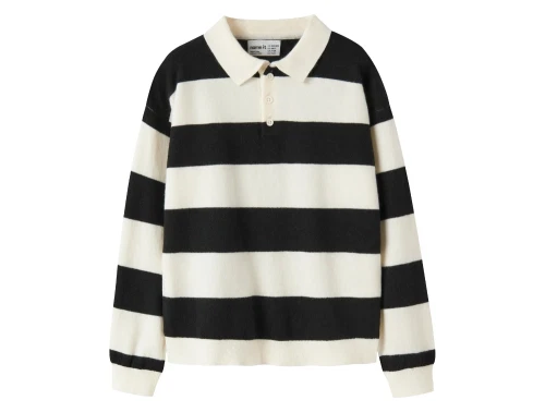 Name It strikpolo sort stribet forfra