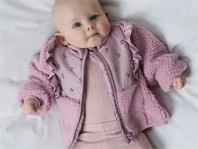 Name It teddyjakke i rosa nuance på baby