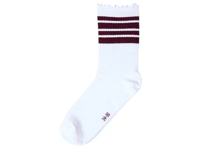 Name It strømper bright white burgundy med striber