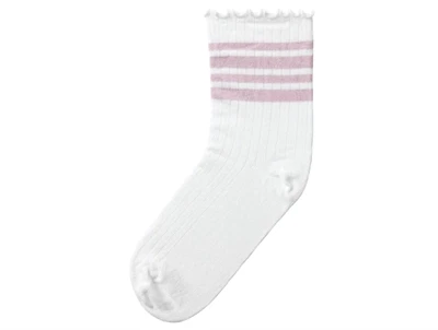 Name It strømper bright white keepsake lilac med striber