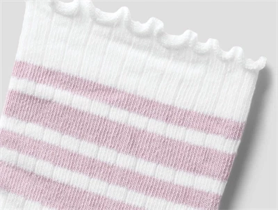 Name It strømper bright white keepsake lilac med striber