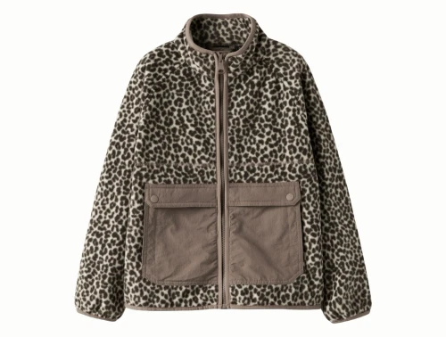 Name It fleecejakke i beige nuance med leopardprint  