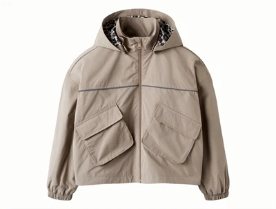 Name It jakke i beige nuance med aftagelig hætte  