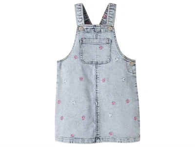 Name It denimkjole i lys blå nuance med hjertebroderi
