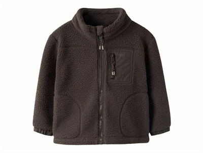 Name It teddyjakke i brun nuance med lynlås