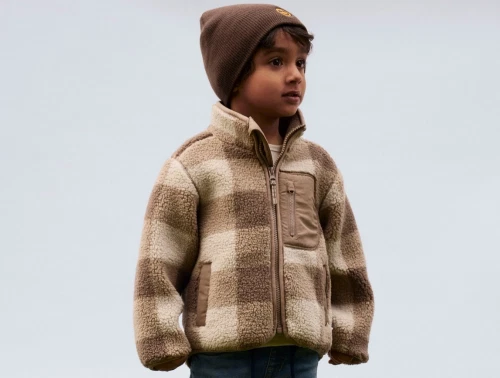 Name It teddyjakke i ternet brun nuance på barn