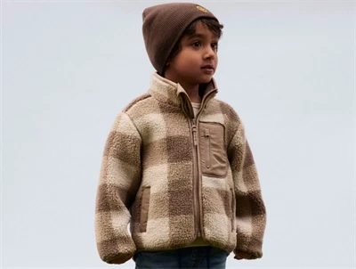 Name It teddyjakke i ternet brun nuance på barn