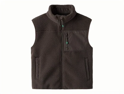 Name It teddy vest i mørkebrun nuance med brystlomme  