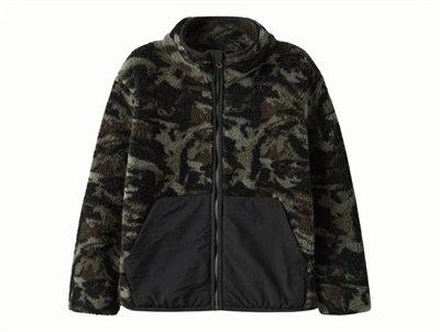 Name It teddyjakke i grøn nuance med print  