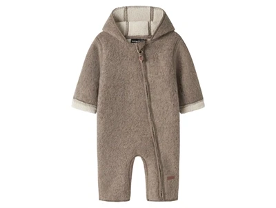 Name It fleece køredragt walnut med hætte