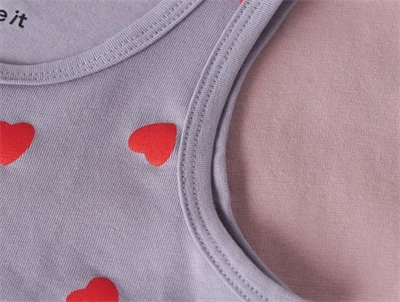 Name It undertøjstop lavender gray med hjerteprint 2-pak