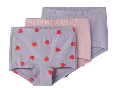 Name It hipsters lavender gray med hjerteprint 3-pak