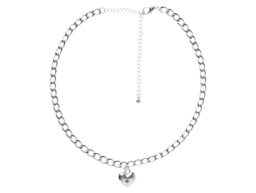 halskæde fra Name It i sølv med hjertevedhæng