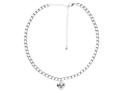 halskæde fra Name It i sølv med hjertevedhæng