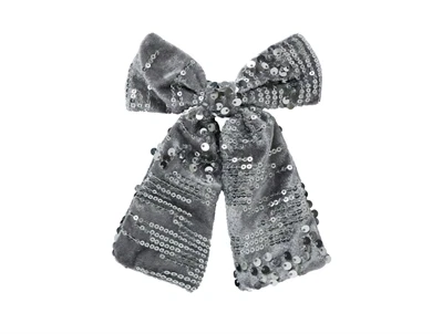 hårsløjfe fra Name It i grå med pailletter