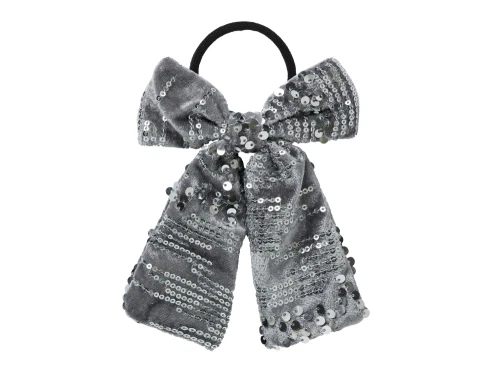 hårelastik fra Name It i grå med pailletsløjfe