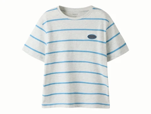 Name It t-shirt i lysegrå nuance light grey melange med blå striber