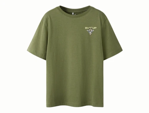 Name It t-shirt i grøn nuance olivine med giraffe print