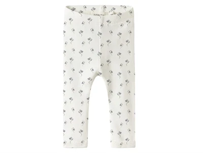 Lil' Atelier leggings i råhvid med små blomster
