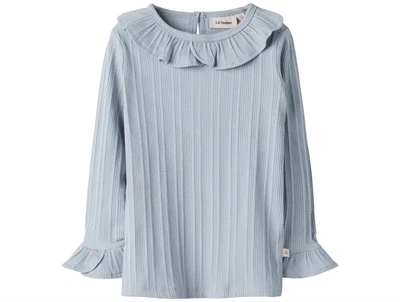 Lil\' Atelier bluse zen blue med flæser