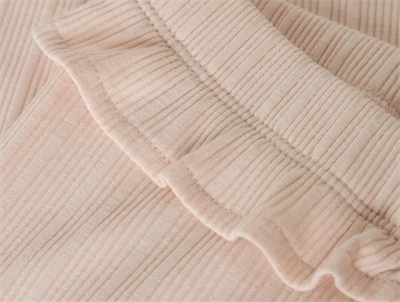 Lil\' Atelier leggings novelle peach med flæsekant