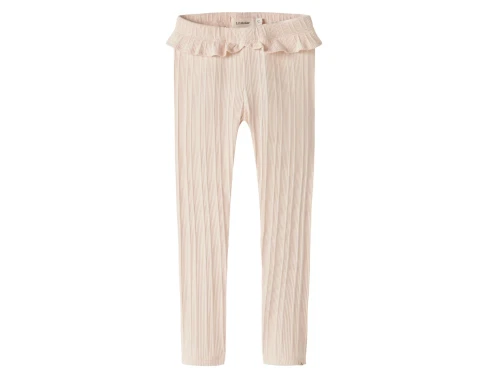 Lil\' Atelier leggings novelle peach med flæsekant