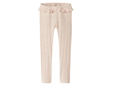 Lil' Atelier leggings novelle peach med flæsekant