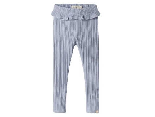 Lil\' Atelier leggings zen blue med flæsekant
