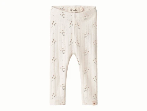 Lil\' Atelier leggings i råhvid nuance med blomsterprint set forfra