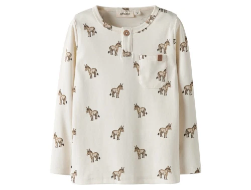 Lil\' Atelier bluse coconut milk med æselprint