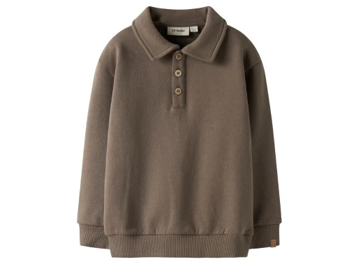 Lil\' Atelier sweatshirt shitake med krave og knapper