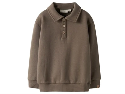Lil' Atelier sweatshirt shitake med krave og knapper