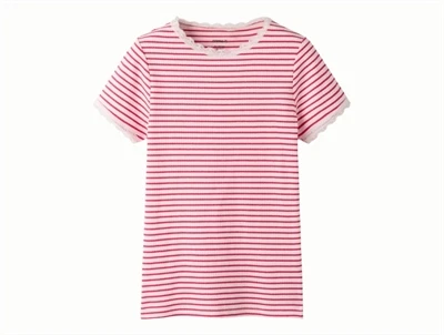 Name It rib top i råhvid nuance love potion med pink striber