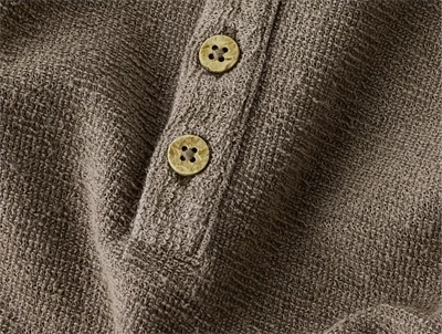 Lil\' Atelier sweatshirt i brun nuance med grandad-krave og knapper